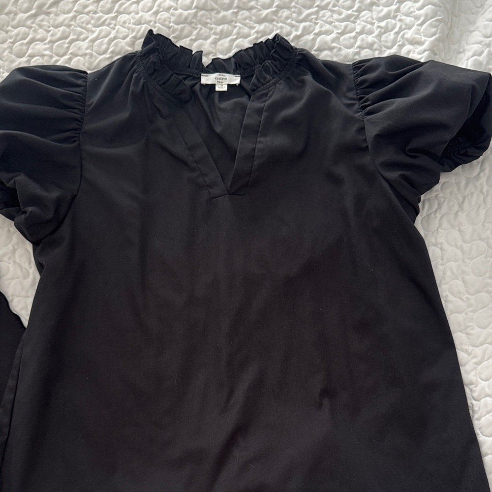 Entro Black Ruffled Blouse